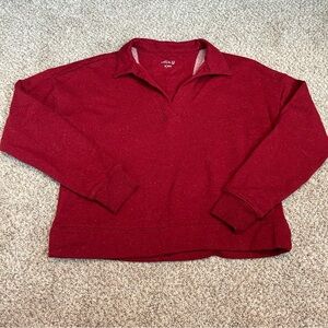 BCG Deep Red V-Neck Sweatshirt